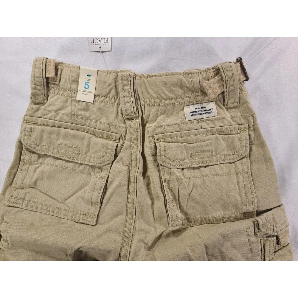The Children's Place Boys Size 5 Khaki Cargo Shorts NWT